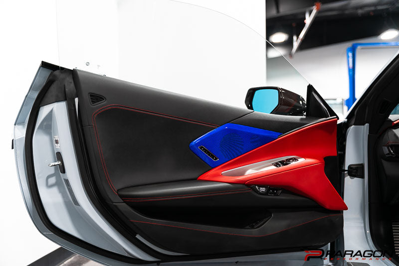 CCS C8 Corvette Carbon Fiber Speaker Covers - Blue