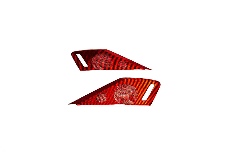 CCS C8 Corvette Carbon Fiber Speaker Covers - Red