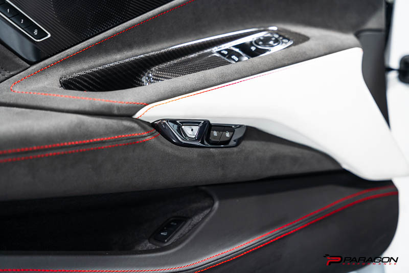 CCS C8 Corvette Red Carbon Fiber Lock Trim Overlay