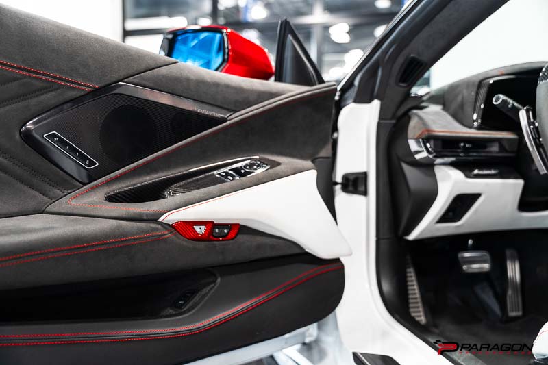 CCS C8 Corvette Red Carbon Fiber Lock Trim Overlay