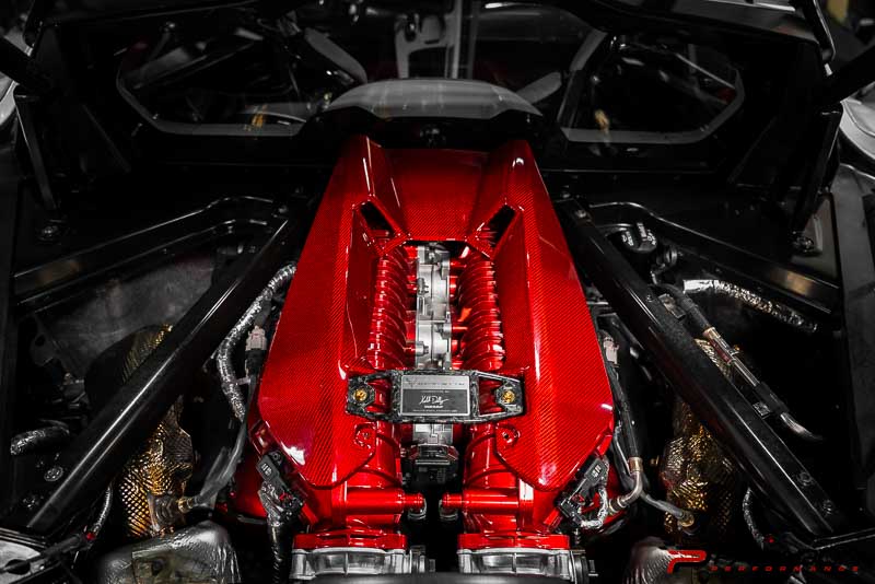 CCS C8 Corvette Z06 LT6 Red Carbon Fiber Engine Cover