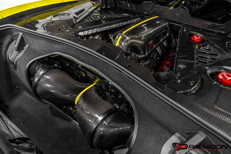 Give Your C8 Corvette (2020-2023) A Pop Of Color With These Accelerate Yellow Front Air Intake Vinyl Decals! Made In The USA By Blackout Auto Mods.