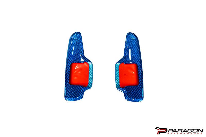 Paragon C8 Corvette Paddle Shifter Covers - Blue Carbon Fiber