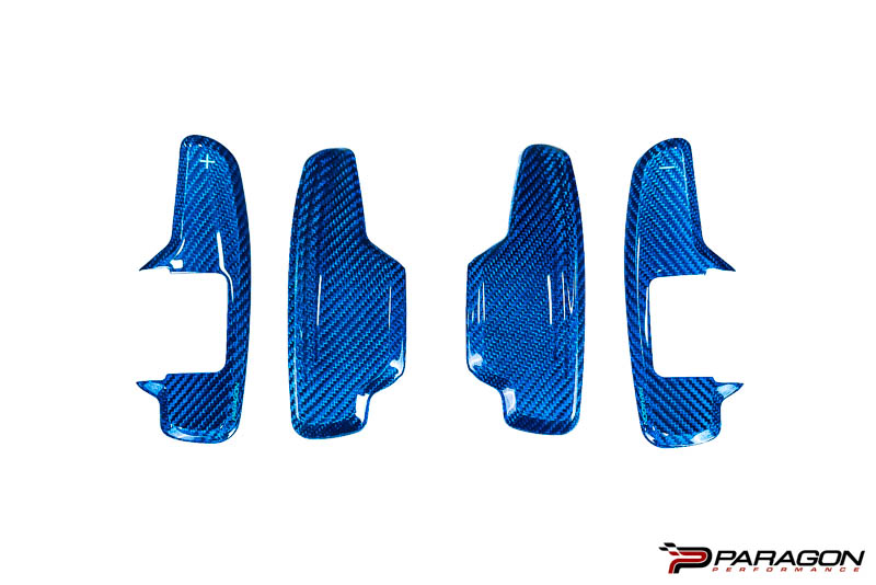 Paragon C8 Corvette Paddle Shifter Covers - Blue Carbon Fiber