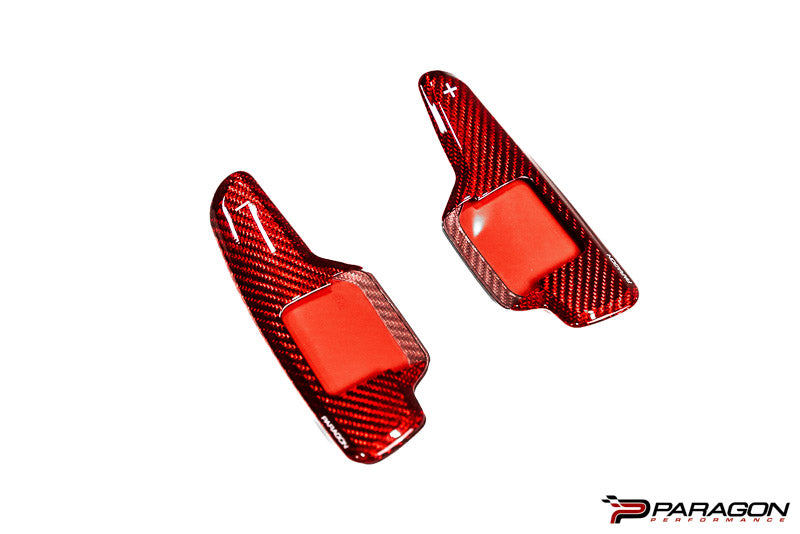 Paragon C8 Corvette Paddle Shifter Covers - Red Carbon Fiber