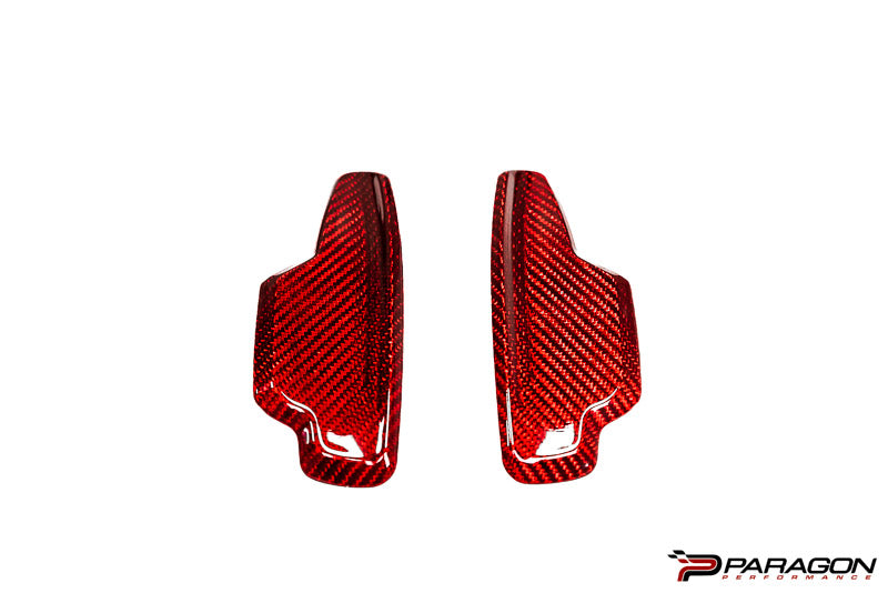 Paragon Performance C8 Corvette Paddle Shifter Covers - Red Carbon Fib