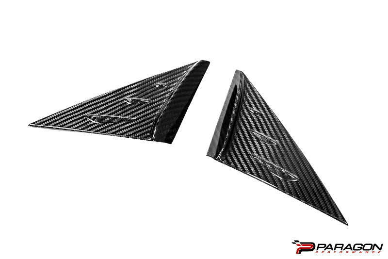Paragon C8 Corvette Carbon Fiber Anti-Buffeting A Pillar Trim Overlay