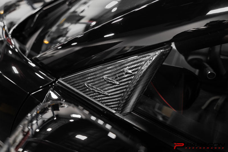 Paragon C8 Corvette Carbon Fiber Anti-Buffeting A Pillar Trim Overlay