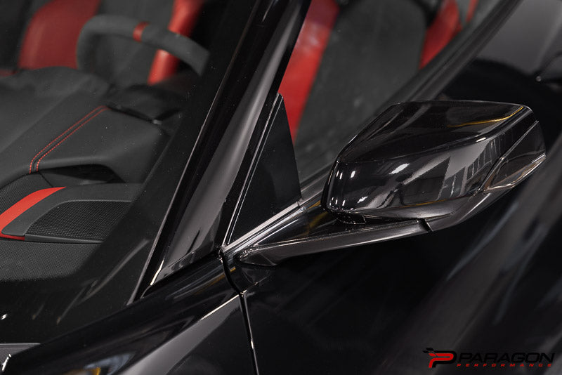 Paragon C8 Corvette Carbon Fiber Anti-Buffeting A Pillar Trim Overlay