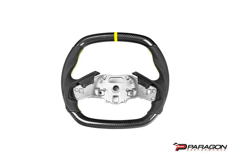 Paragon C8 Corvette Z06 Style Carbon Fiber Steering Wheel - Fluorescent Yellow