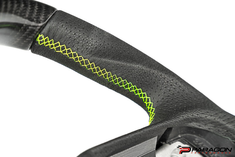 Paragon C8 Corvette Z06 Style Carbon Fiber Steering Wheel - Fluorescent Yellow
