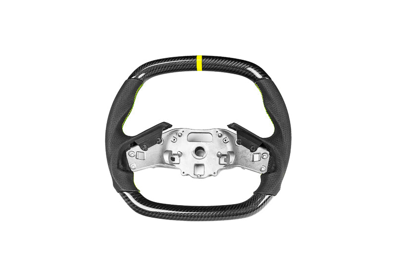 Paragon Performance C8 Corvette Z06 Style Carbon Fiber Steering Wheel - Fluorescent Yellow