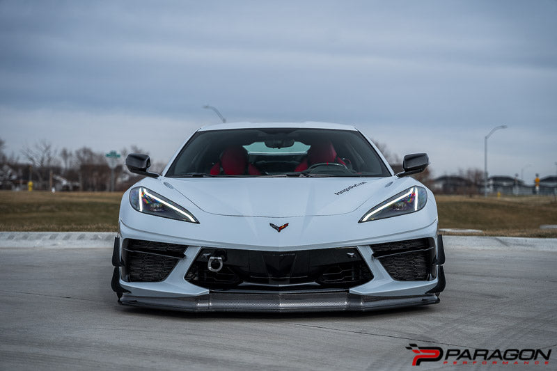 Verus Engineering Carbon Polyweave Front Splitter Kit, Carbon Fiber Air Dam - C8 Corvette