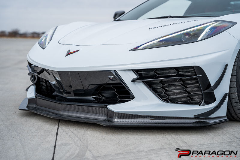 Verus Engineering Carbon Polyweave Front Splitter Kit, Carbon Fiber Air Dam - C8 Corvette