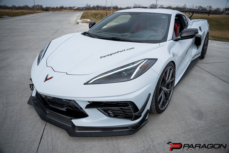 Verus Engineering Carbon Polyweave Front Splitter Kit, Carbon Fiber Air Dam - C8 Corvette